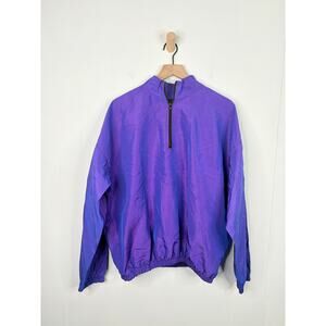 Vintage Harley Davidson 1/4 Zip Iridescent Windbreaker Jacket Purple Blue